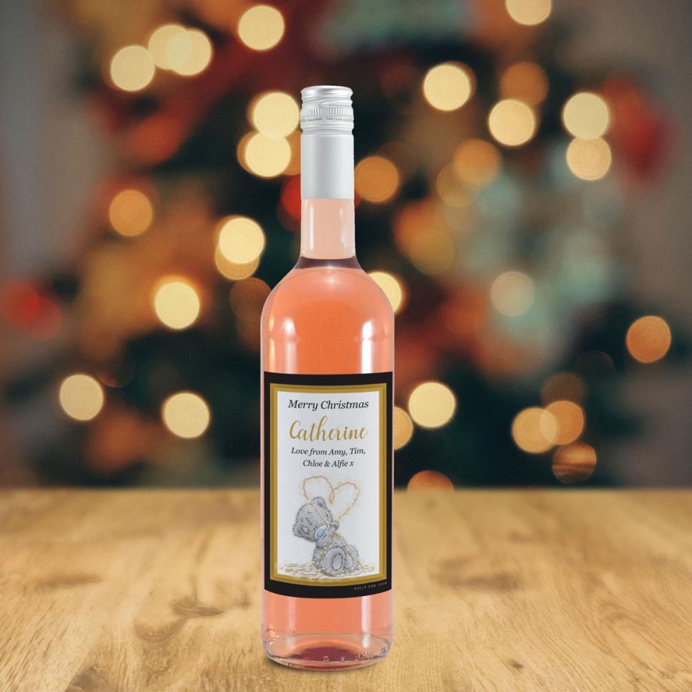 Personalised Me to You Heart Shape Lights Rosé Wine Extra Image 1